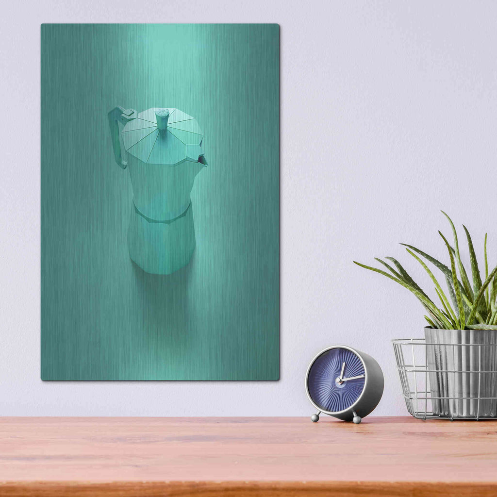 Luxe Metal Art 'Green Dreams' by Robert Farkas, Metal Wall Art,12x16