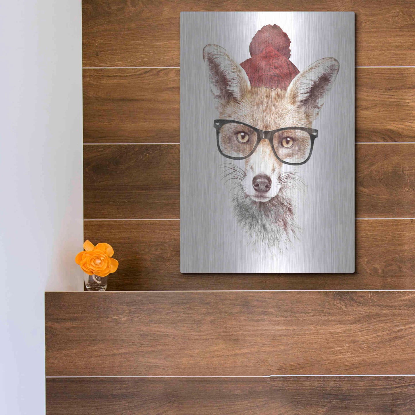 Luxe Metal Art 'It’s Pretty Cold Outside' by Robert Farkas, Metal Wall Art,12x16