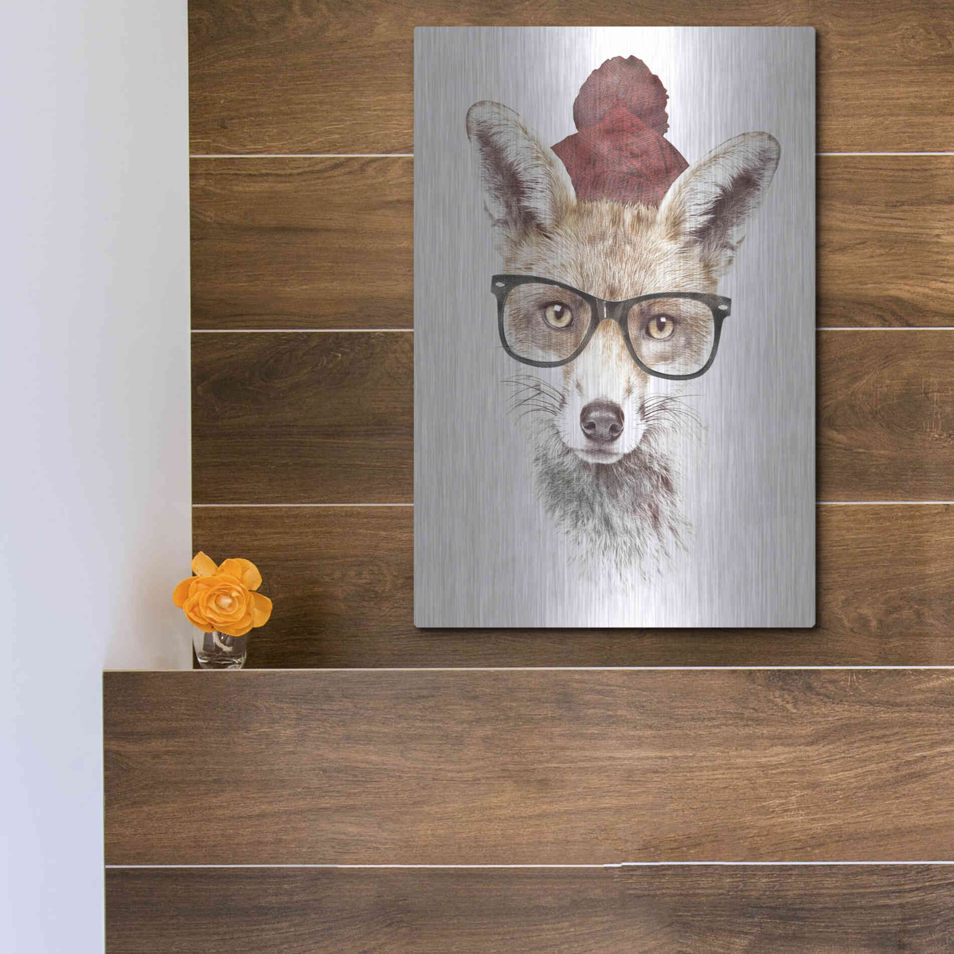 Luxe Metal Art 'It’s Pretty Cold Outside' by Robert Farkas, Metal Wall Art,12x16