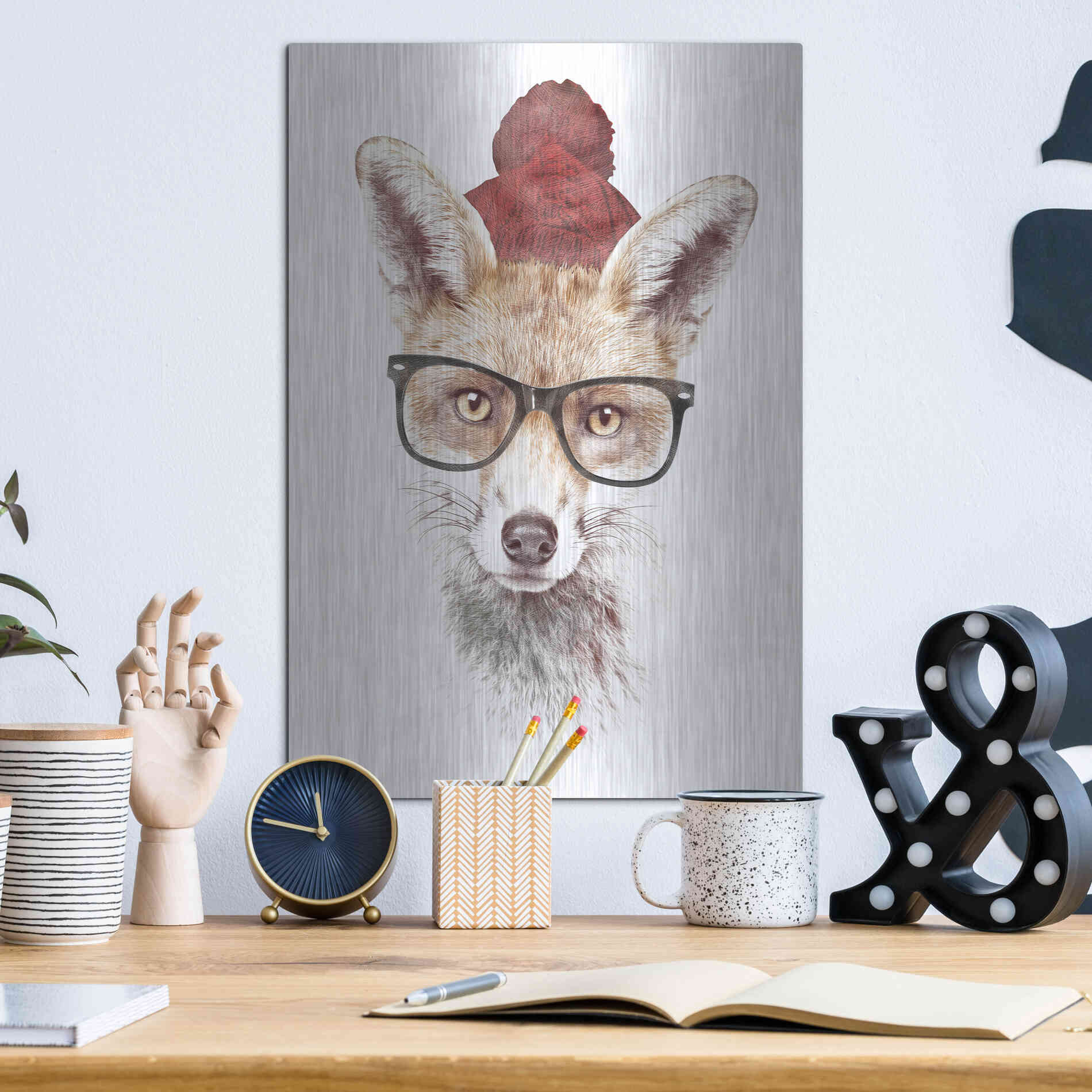 Luxe Metal Art 'It’s Pretty Cold Outside' by Robert Farkas, Metal Wall Art,12x16