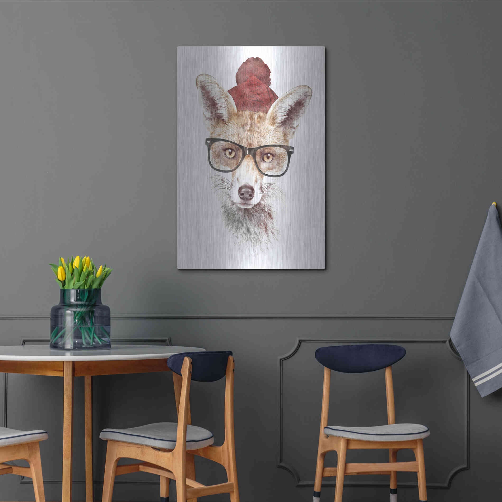 Luxe Metal Art 'It’s Pretty Cold Outside' by Robert Farkas, Metal Wall Art,24x36