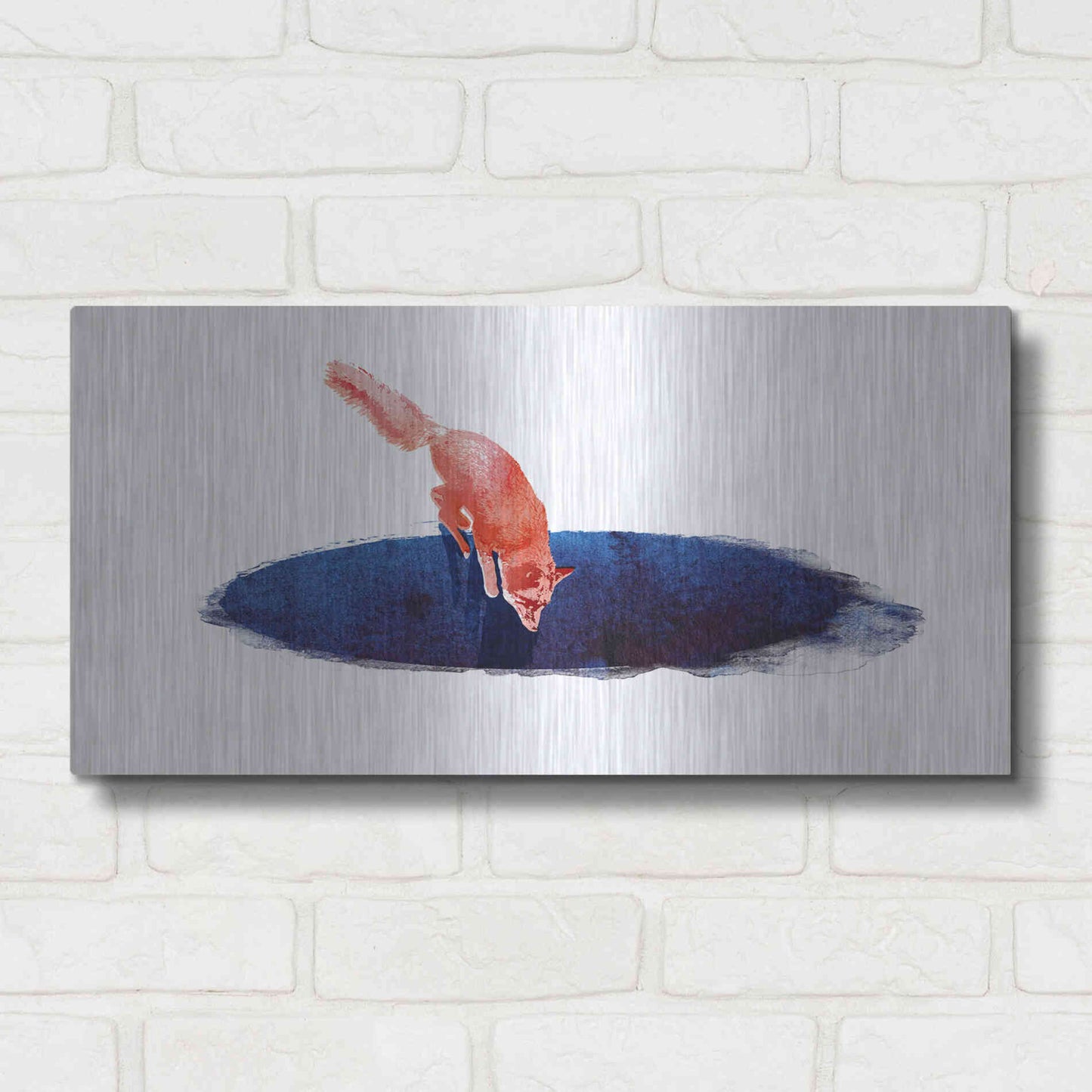 Luxe Metal Art 'Jump Into Nowhere' by Robert Farkas, Metal Wall Art,24x12