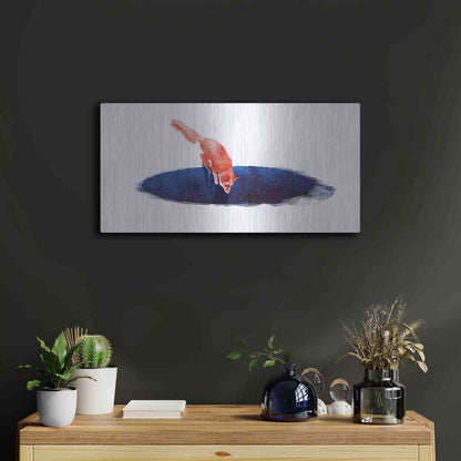 Luxe Metal Art 'Jump Into Nowhere' by Robert Farkas, Metal Wall Art,24x12