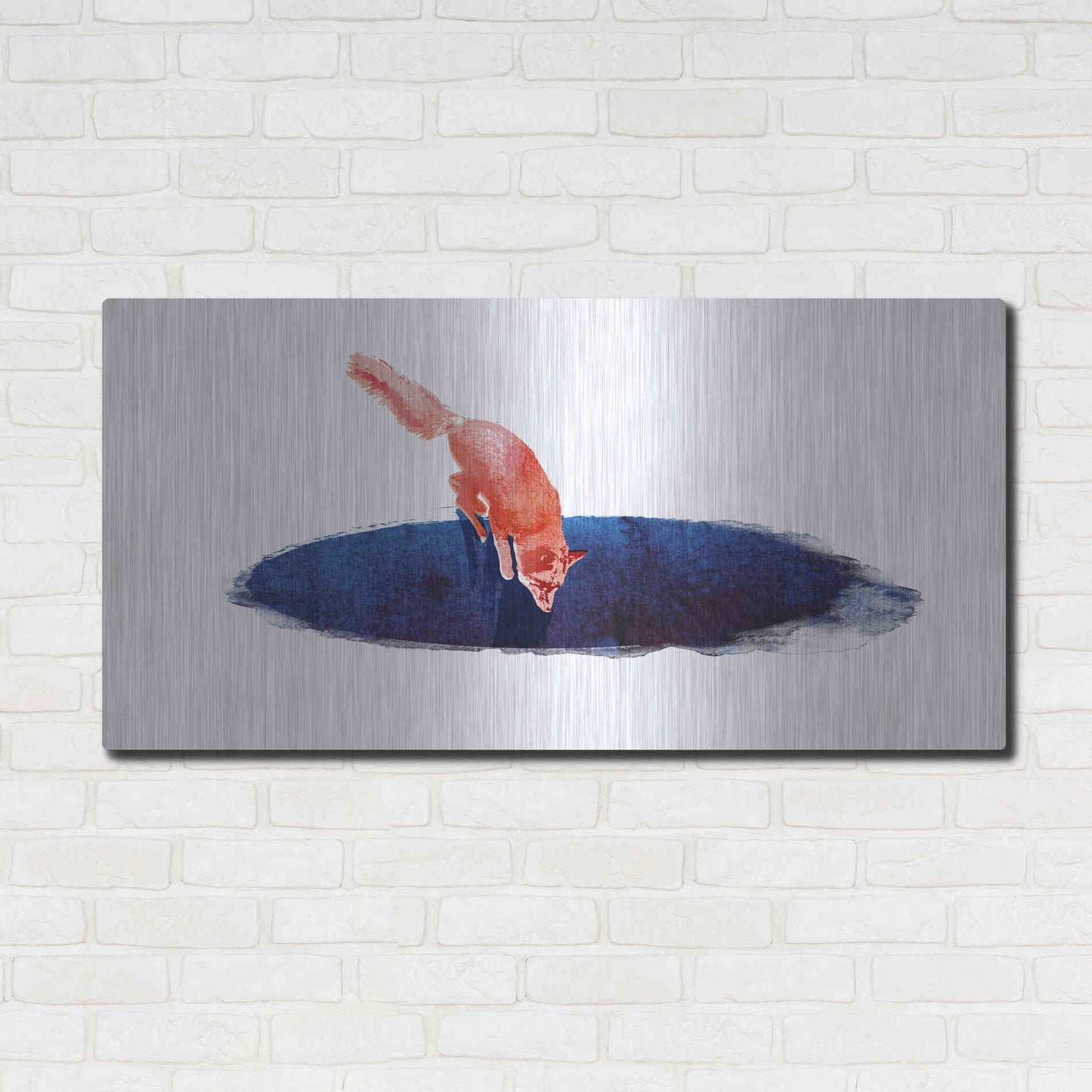 Luxe Metal Art 'Jump Into Nowhere' by Robert Farkas, Metal Wall Art,48x24