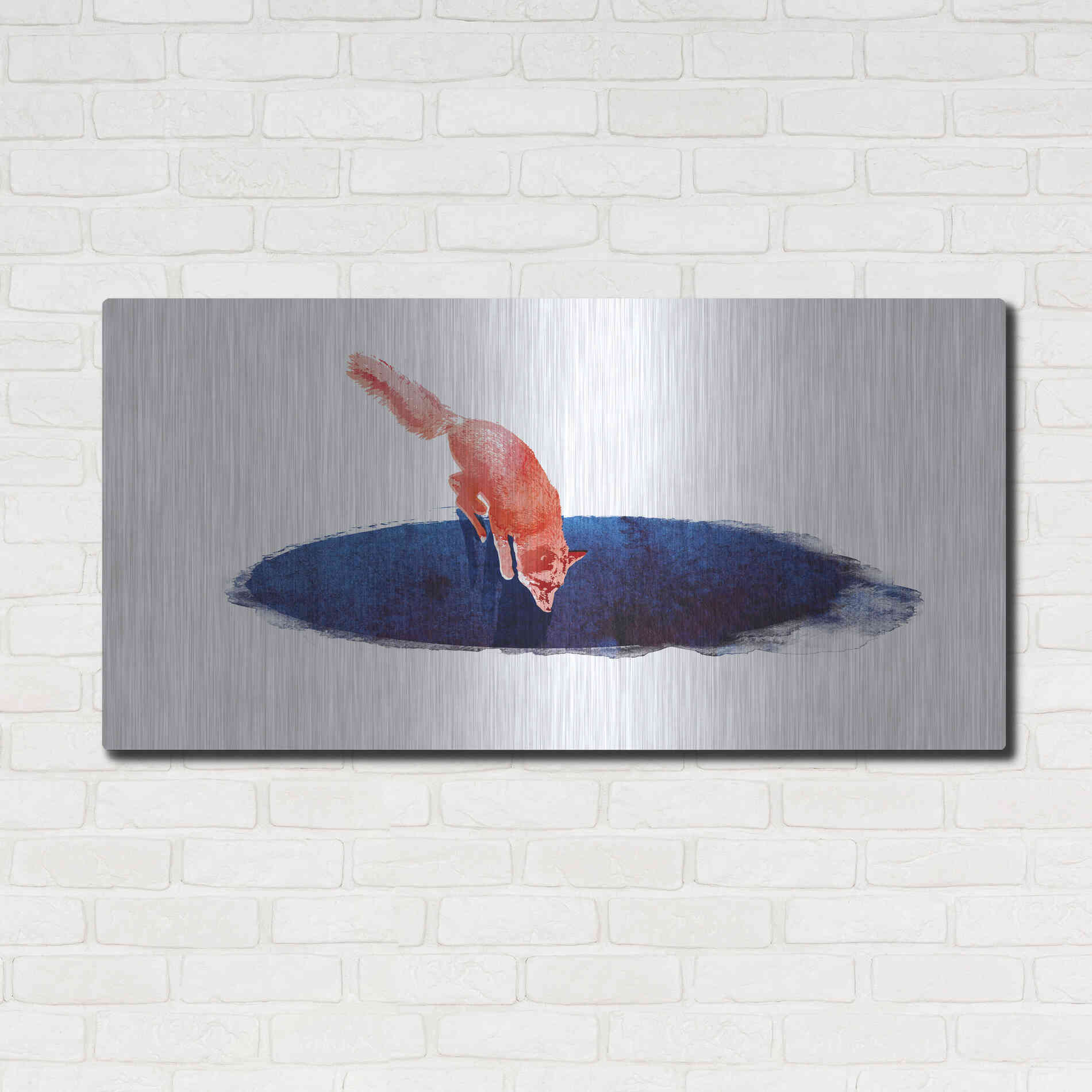 Luxe Metal Art 'Jump Into Nowhere' by Robert Farkas, Metal Wall Art,48x24