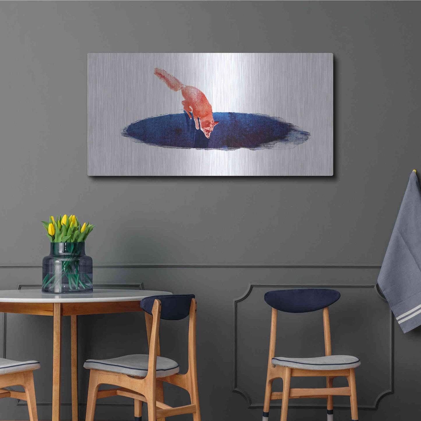 Luxe Metal Art 'Jump Into Nowhere' by Robert Farkas, Metal Wall Art,48x24