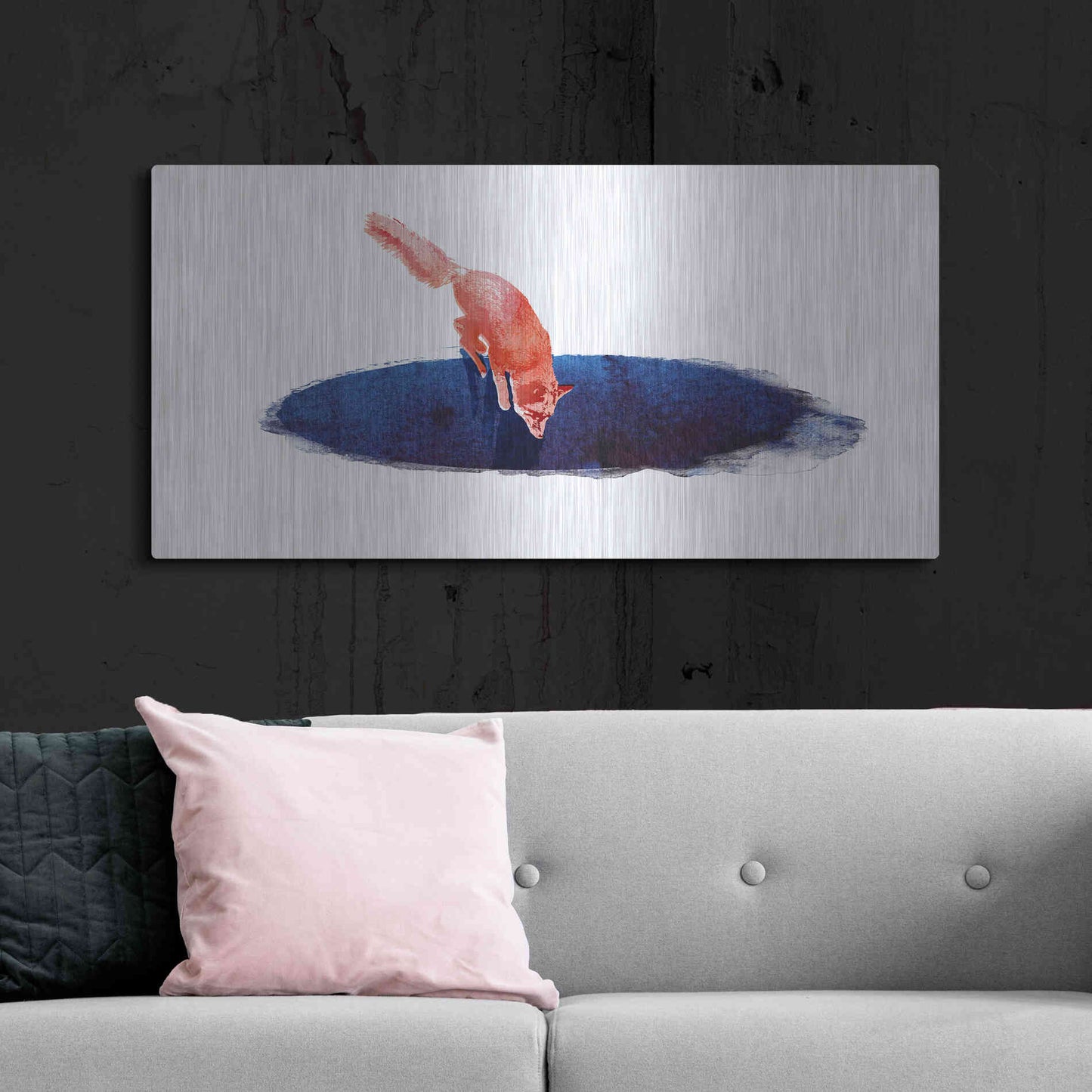 Luxe Metal Art 'Jump Into Nowhere' by Robert Farkas, Metal Wall Art,48x24