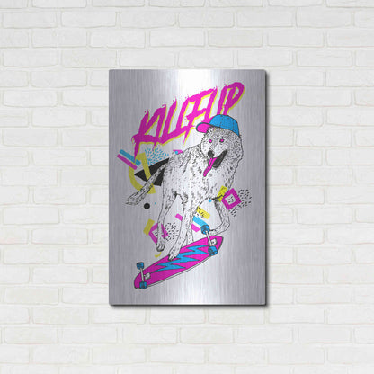 Luxe Metal Art 'Kickflip Wolf' by Robert Farkas, Metal Wall Art,24x36