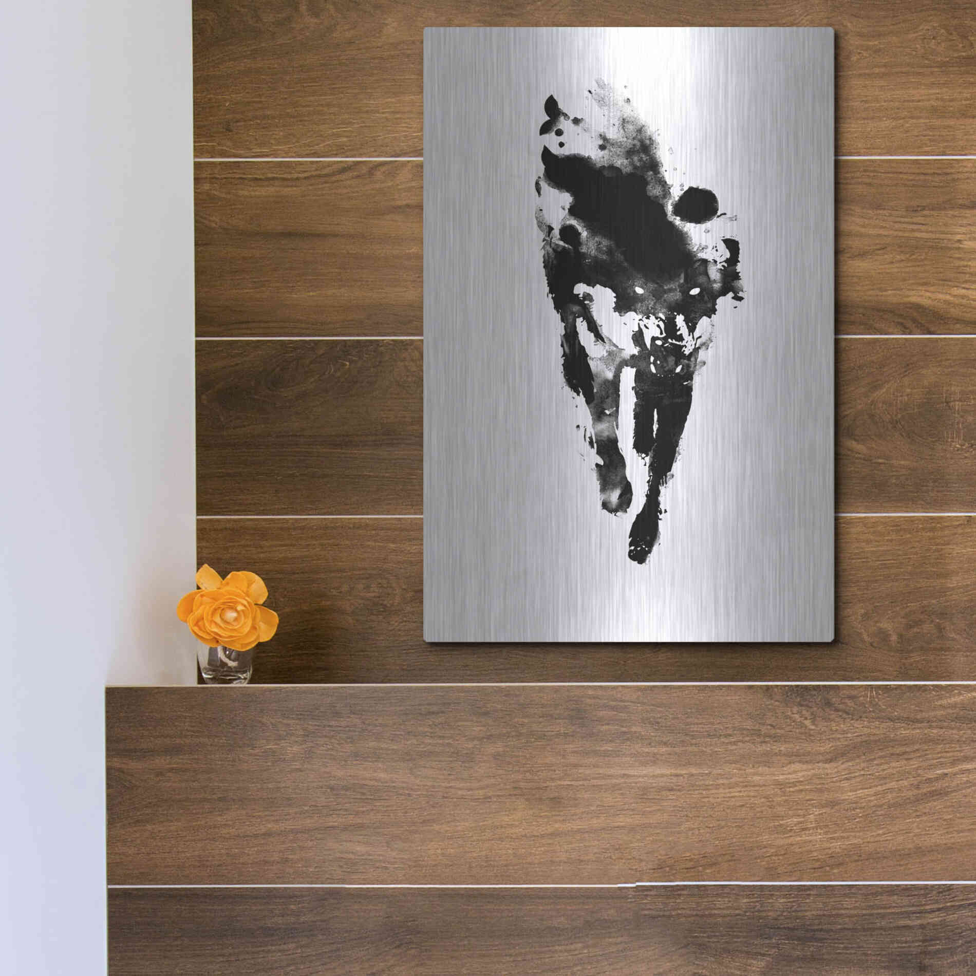 Luxe Metal Art 'My Personal Demon' by Robert Farkas, Metal Wall Art,12x16