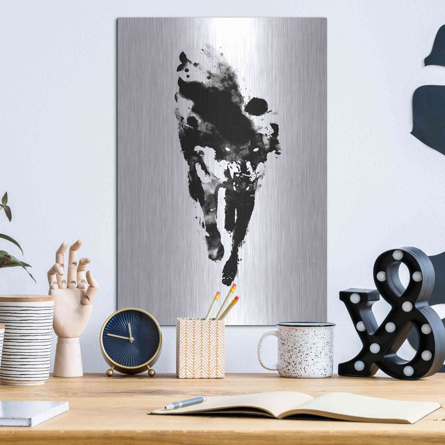 Luxe Metal Art 'My Personal Demon' by Robert Farkas, Metal Wall Art,12x16