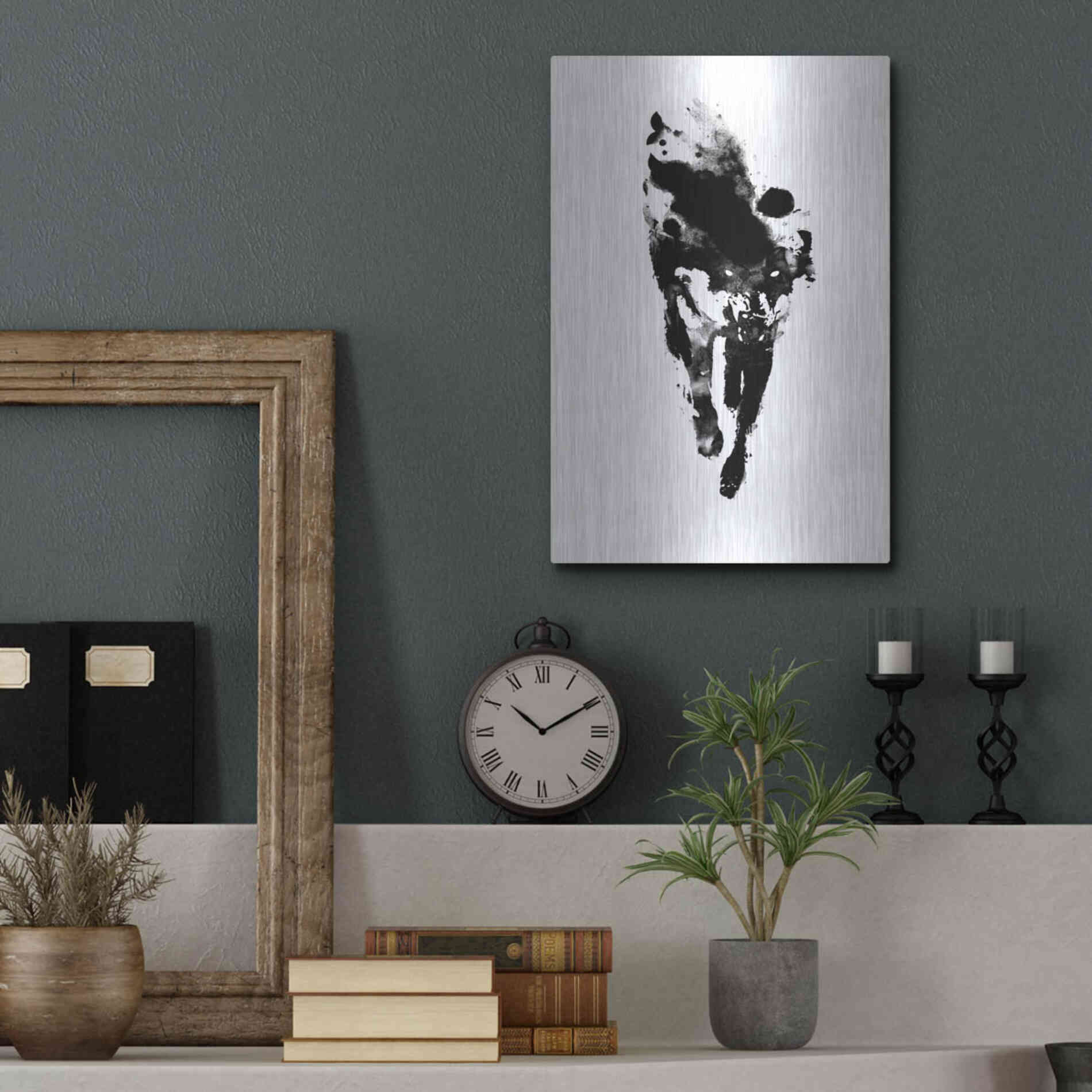 Luxe Metal Art 'My Personal Demon' by Robert Farkas, Metal Wall Art,12x16