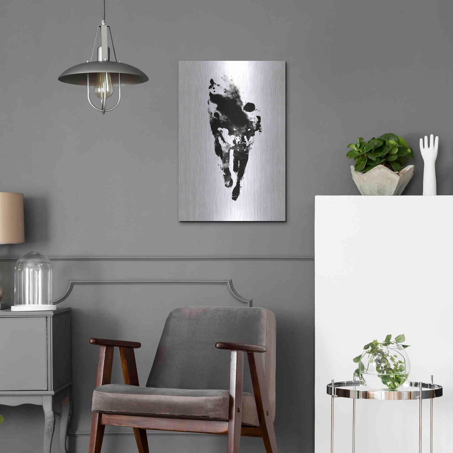 Luxe Metal Art 'My Personal Demon' by Robert Farkas, Metal Wall Art,16x24