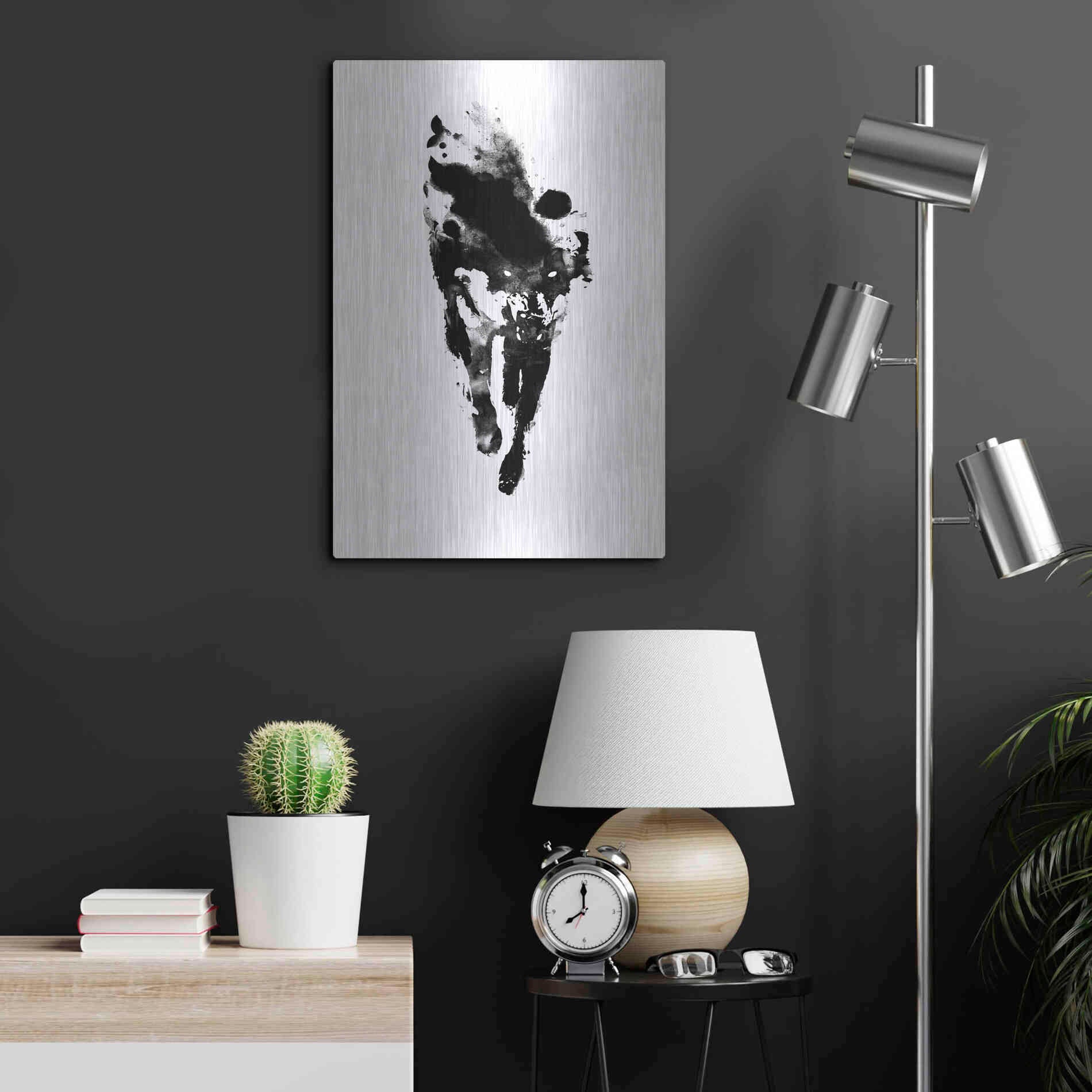 Luxe Metal Art 'My Personal Demon' by Robert Farkas, Metal Wall Art,16x24