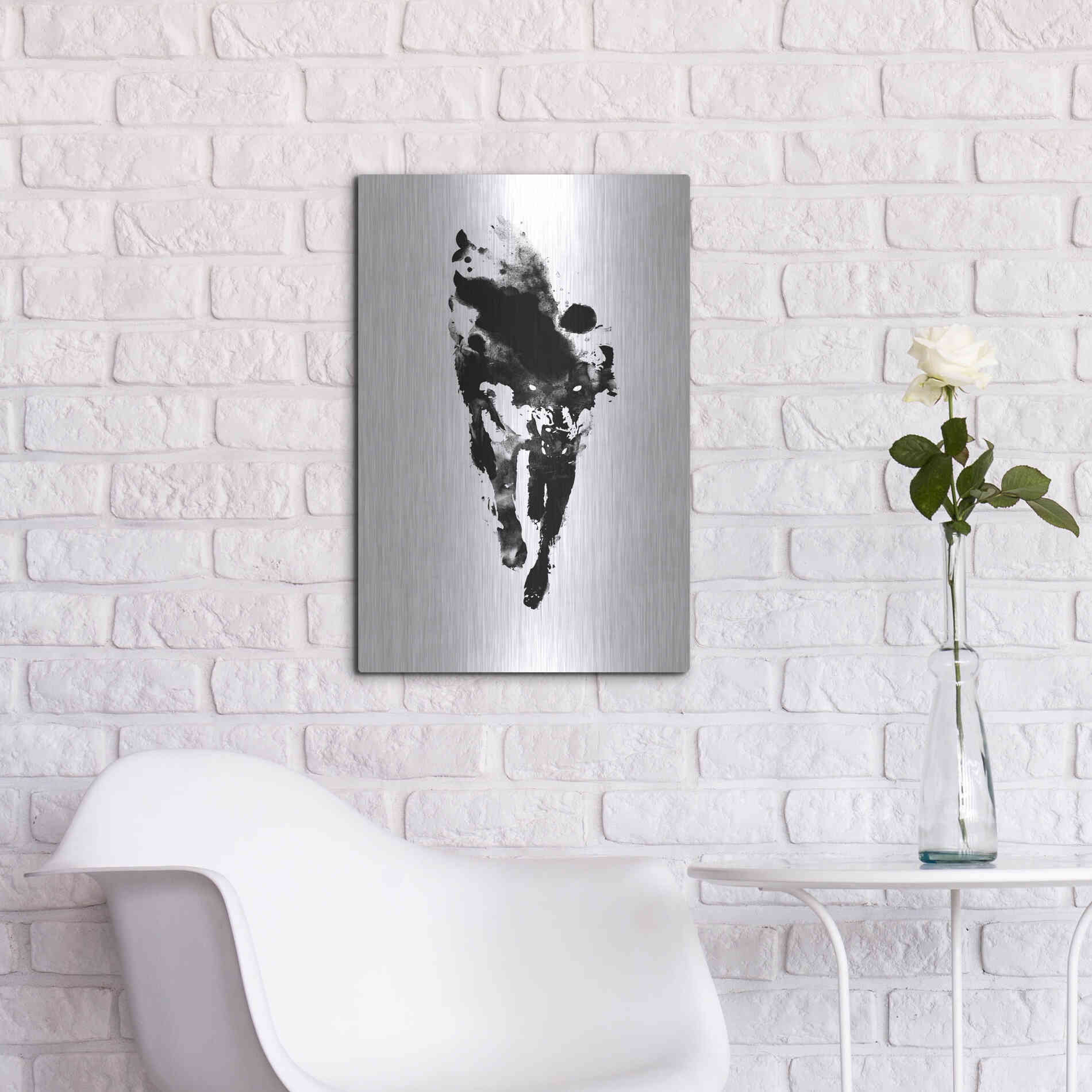 Luxe Metal Art 'My Personal Demon' by Robert Farkas, Metal Wall Art,16x24