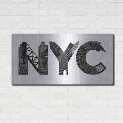 Luxe Metal Art 'NYC' by Robert Farkas, Metal Wall Art,48x24