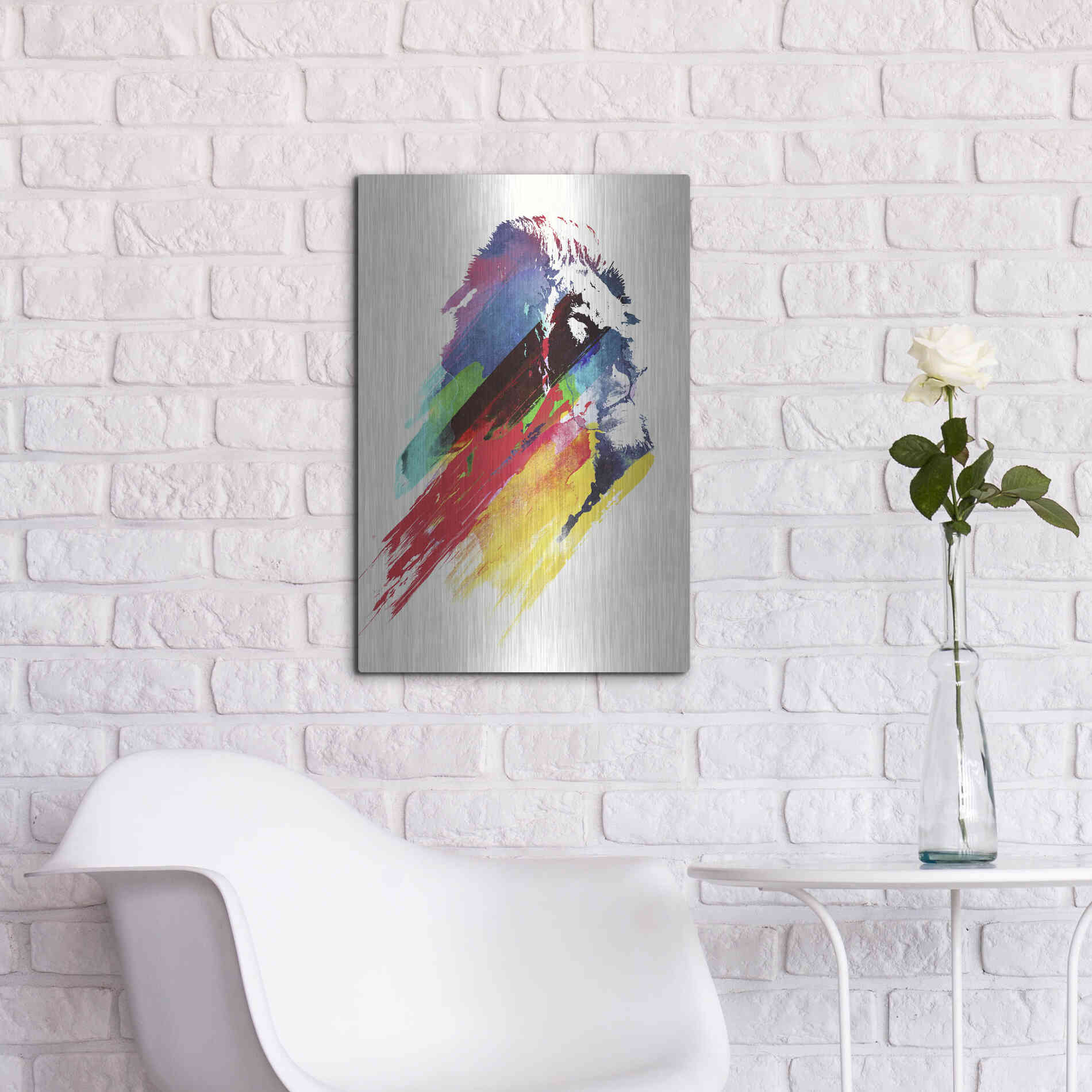 Luxe Metal Art 'Our Hero' by Robert Farkas, Metal Wall Art,16x24