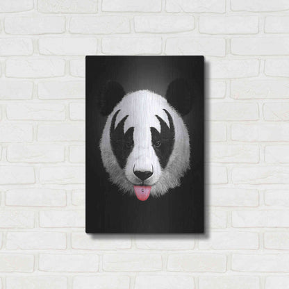 Luxe Metal Art 'Panda Rocks' by Robert Farkas, Metal Wall Art,16x24
