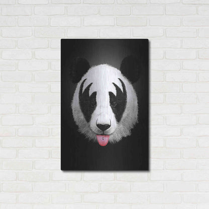 Luxe Metal Art 'Panda Rocks' by Robert Farkas, Metal Wall Art,24x36