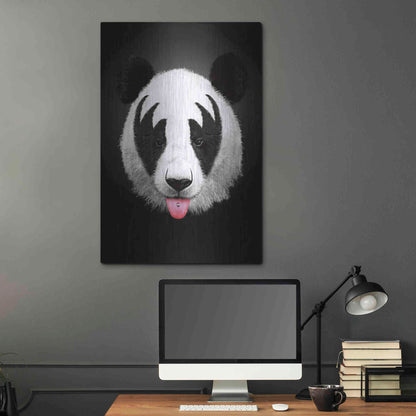 Luxe Metal Art 'Panda Rocks' by Robert Farkas, Metal Wall Art,24x36