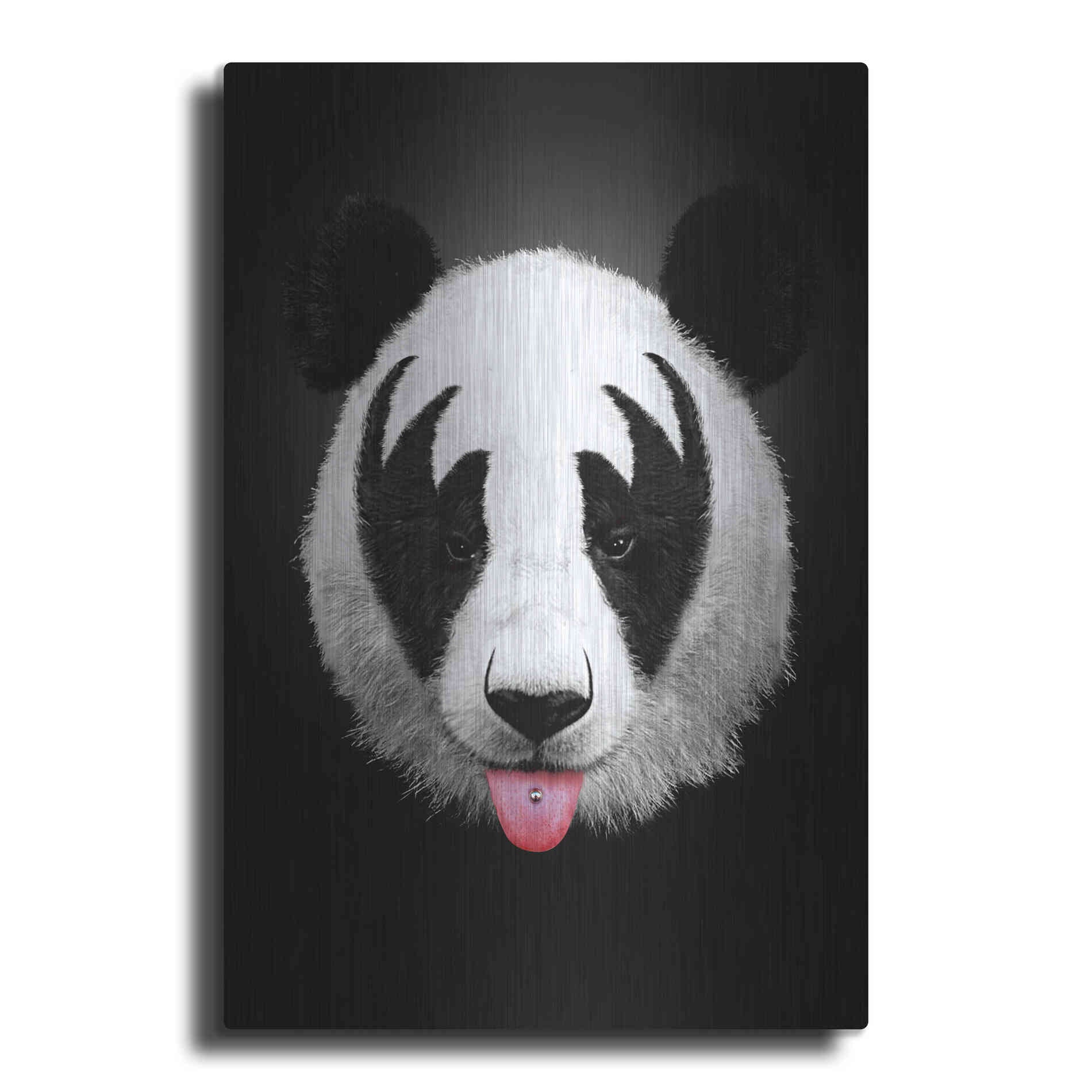 Luxe Metal Art 'Panda Rocks' by Robert Farkas, Metal Wall Art