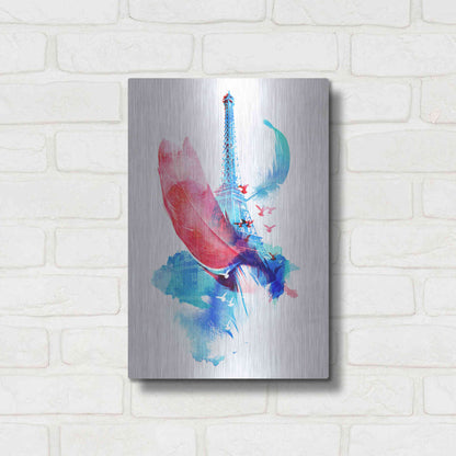 Luxe Metal Art 'Pigeons of Paris' by Robert Farkas, Metal Wall Art,12x16