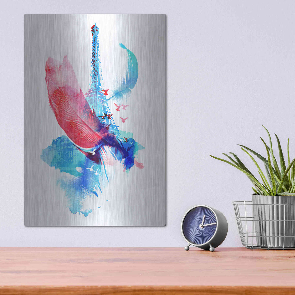 Luxe Metal Art 'Pigeons of Paris' by Robert Farkas, Metal Wall Art,12x16