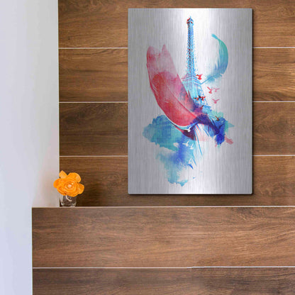 Luxe Metal Art 'Pigeons of Paris' by Robert Farkas, Metal Wall Art,12x16