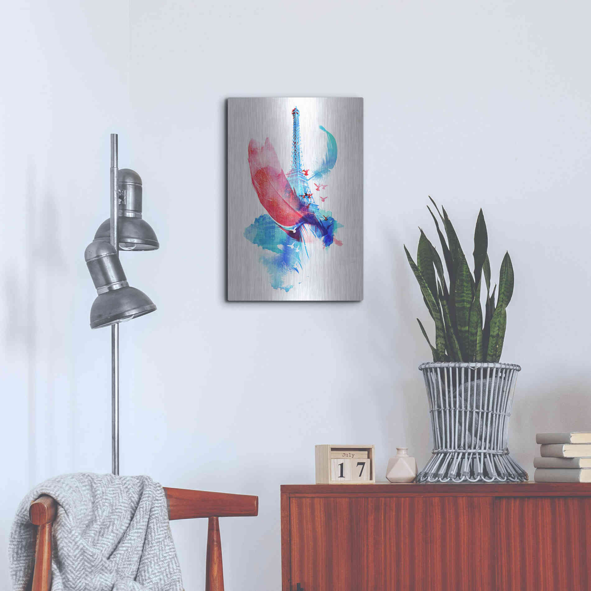 Luxe Metal Art 'Pigeons of Paris' by Robert Farkas, Metal Wall Art,16x24