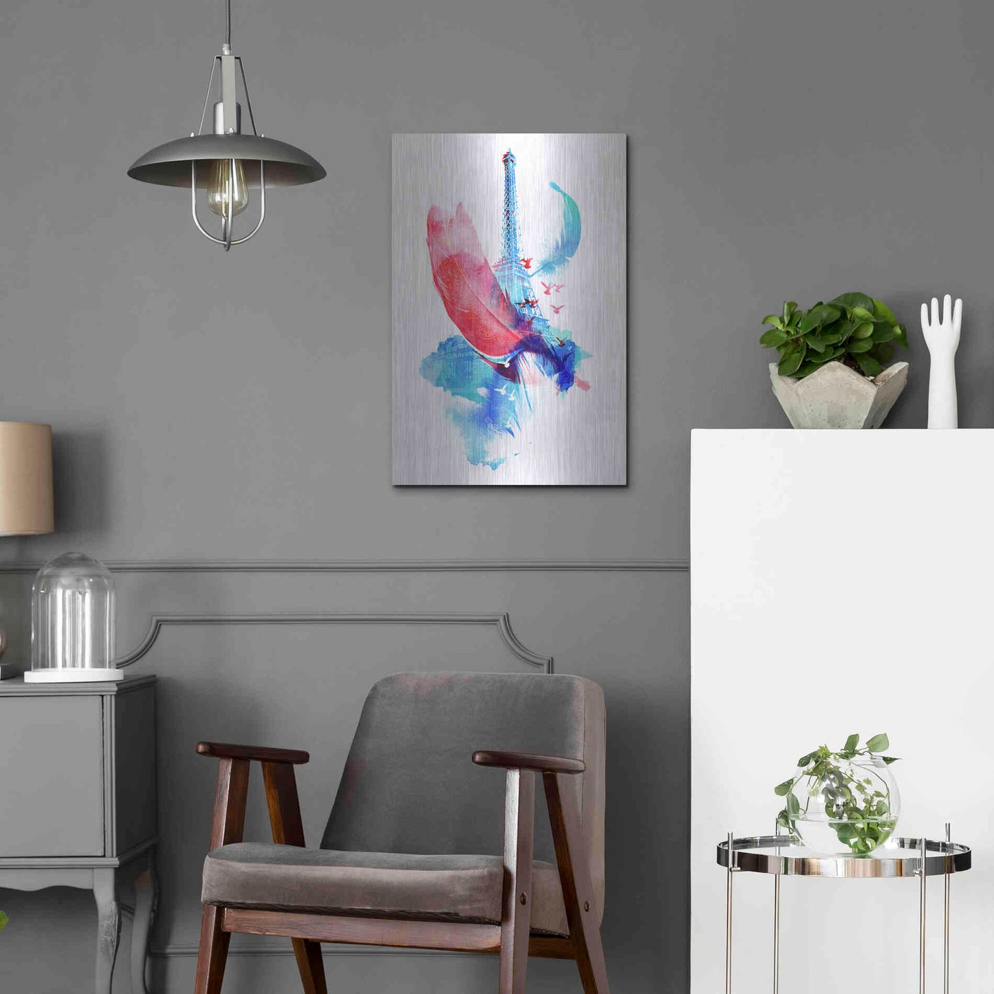 Luxe Metal Art 'Pigeons of Paris' by Robert Farkas, Metal Wall Art,16x24