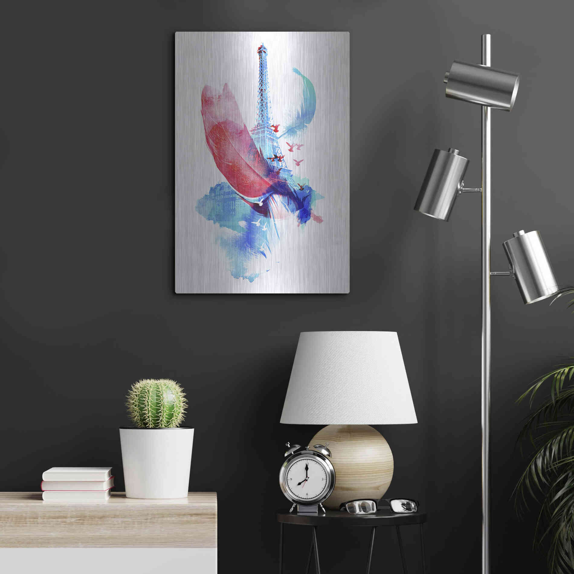 Luxe Metal Art 'Pigeons of Paris' by Robert Farkas, Metal Wall Art,16x24