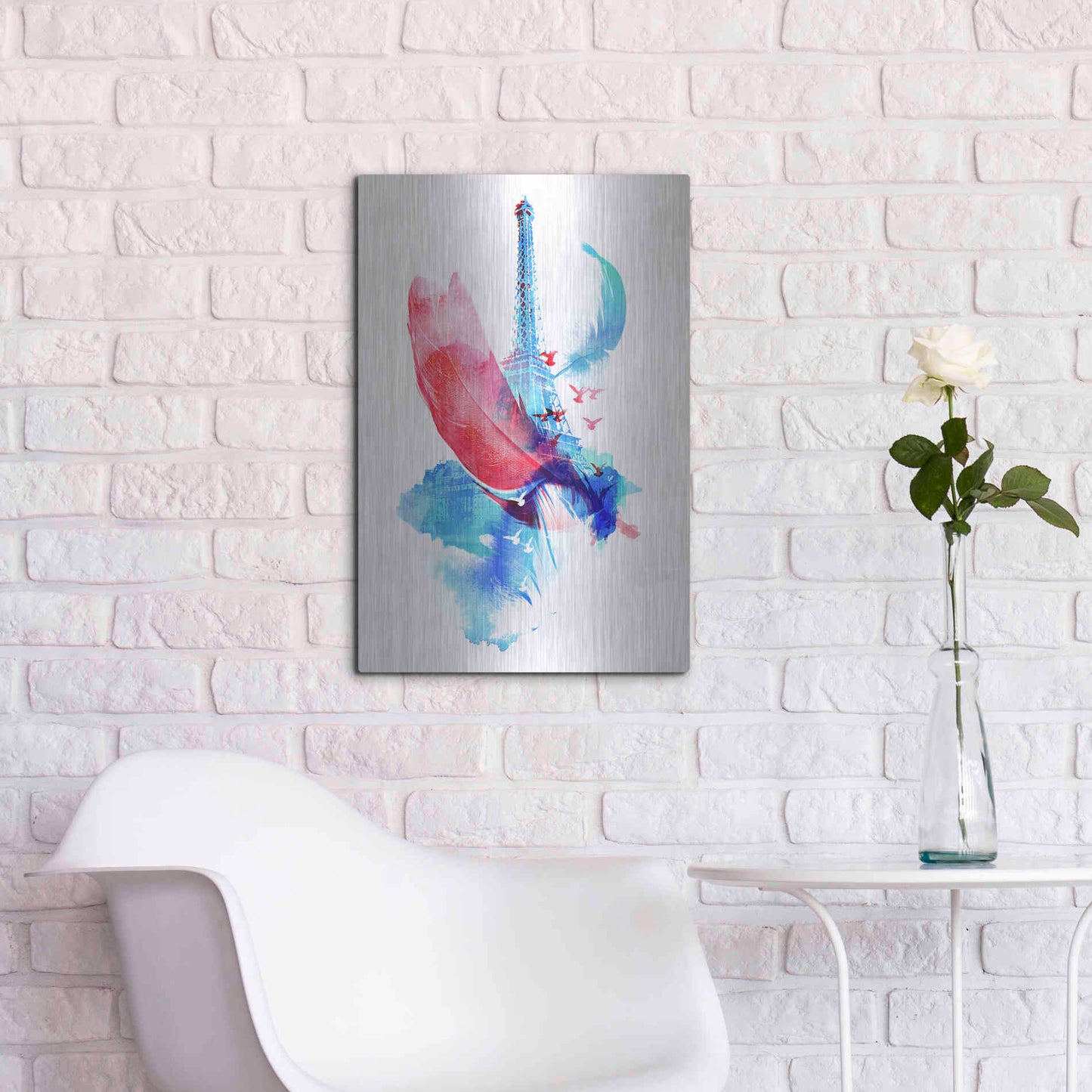 Luxe Metal Art 'Pigeons of Paris' by Robert Farkas, Metal Wall Art,16x24