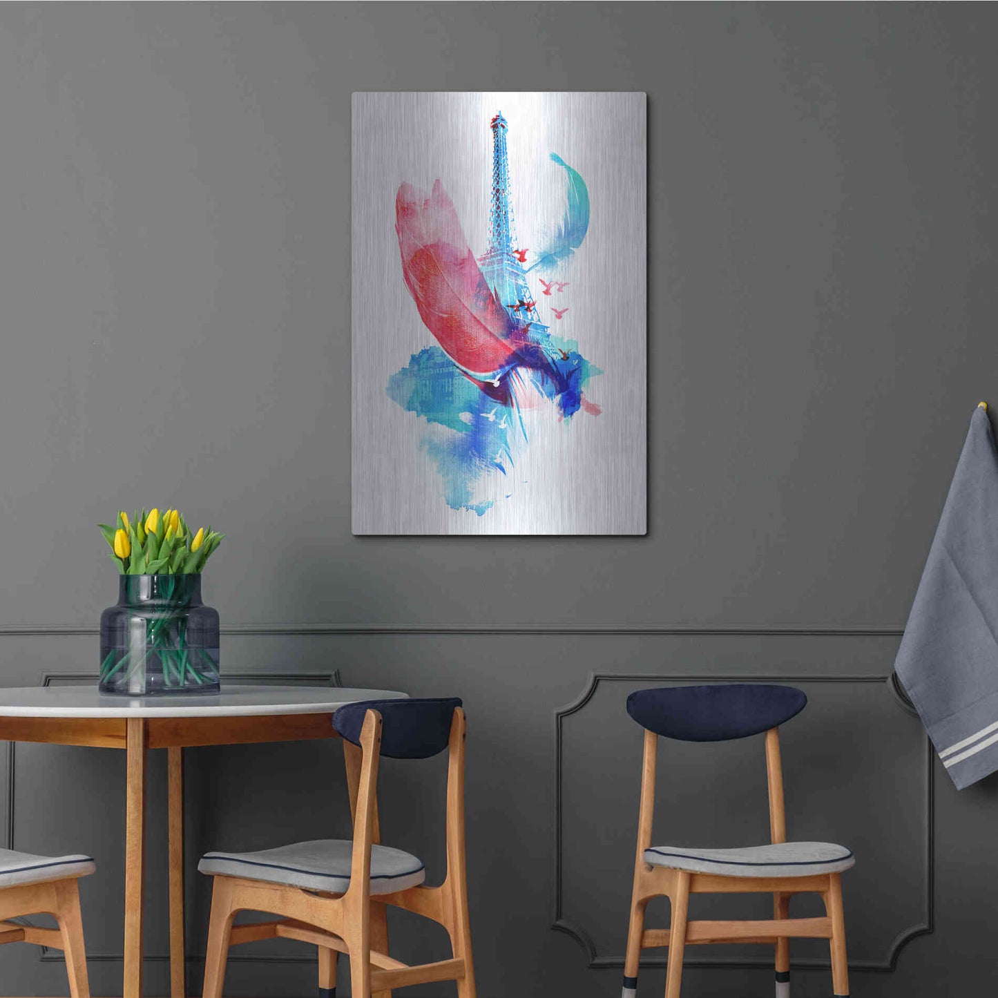 Luxe Metal Art 'Pigeons of Paris' by Robert Farkas, Metal Wall Art,24x36
