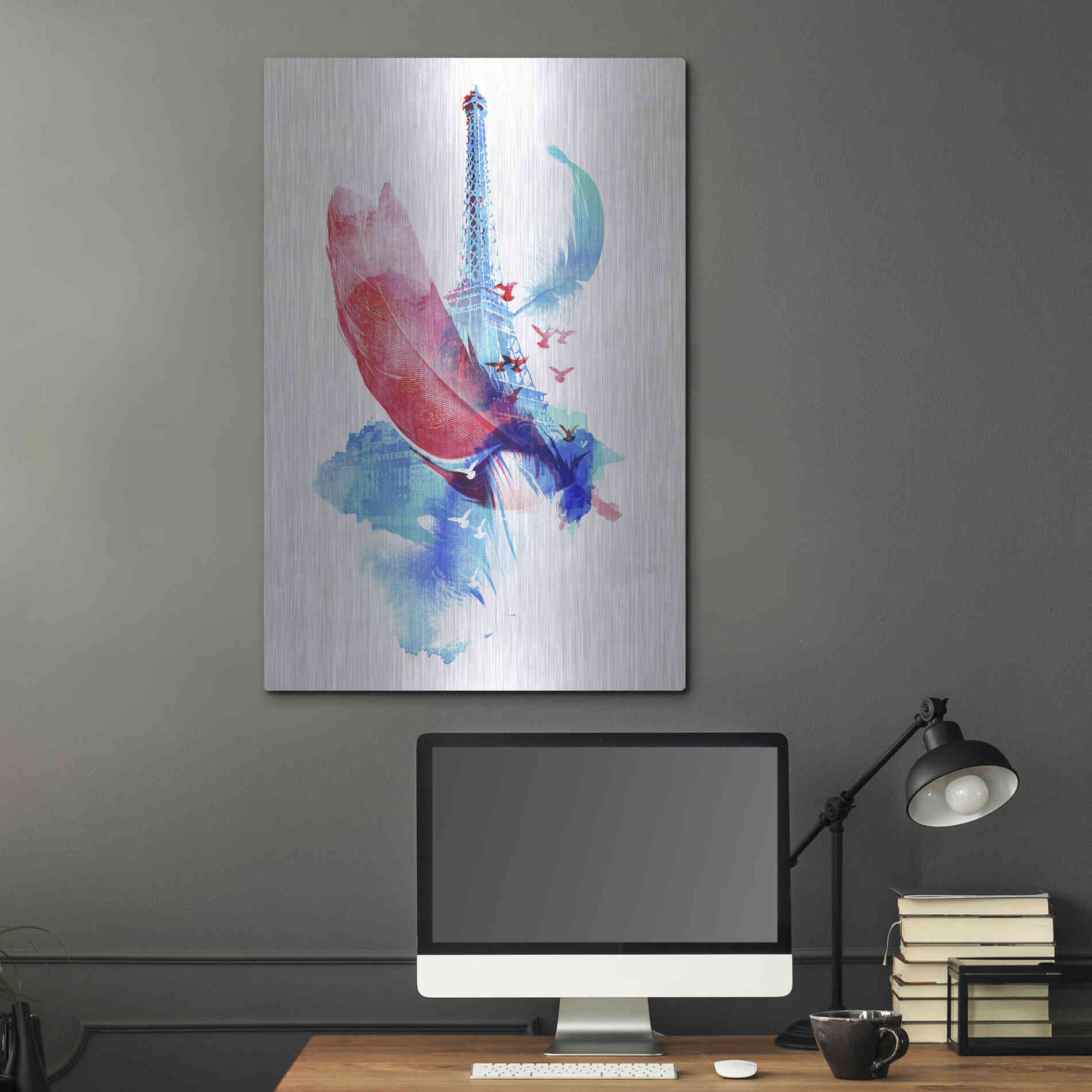 Luxe Metal Art 'Pigeons of Paris' by Robert Farkas, Metal Wall Art,24x36