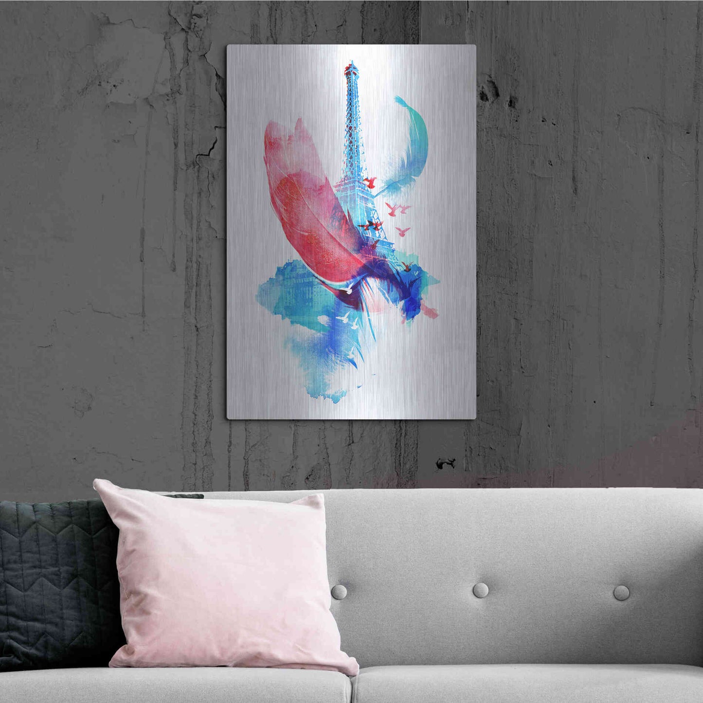 Luxe Metal Art 'Pigeons of Paris' by Robert Farkas, Metal Wall Art,24x36