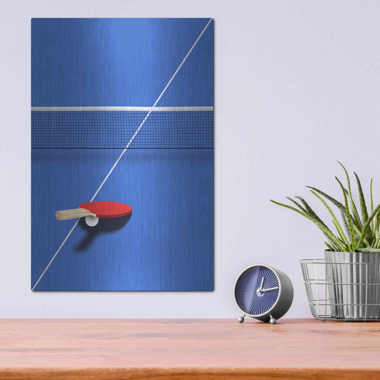 Luxe Metal Art 'Pingpong' by Robert Farkas, Metal Wall Art,12x16