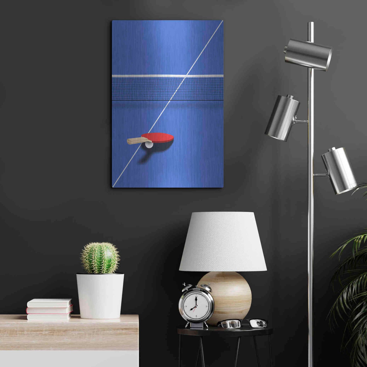 Luxe Metal Art 'Pingpong' by Robert Farkas, Metal Wall Art,16x24