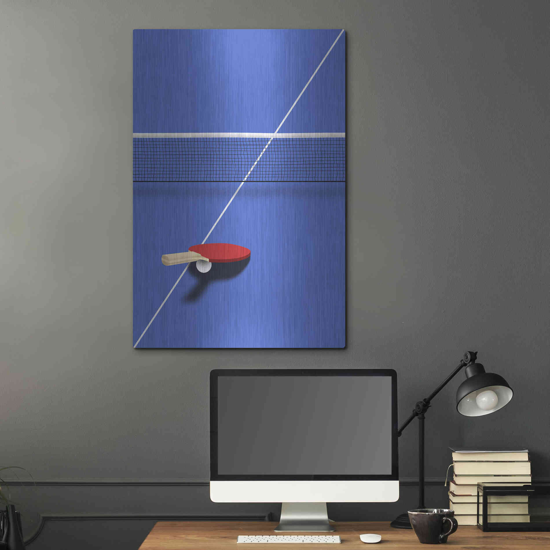 Luxe Metal Art 'Pingpong' by Robert Farkas, Metal Wall Art,24x36