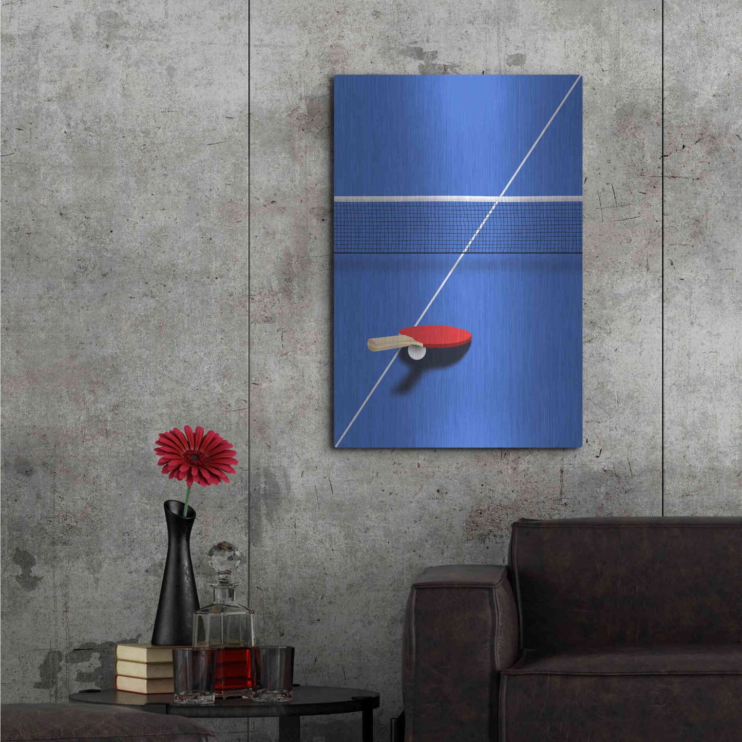 Luxe Metal Art 'Pingpong' by Robert Farkas, Metal Wall Art,24x36