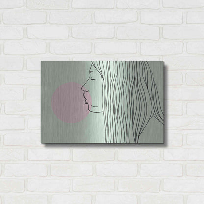 Luxe Metal Art 'Pink Bubble Gum' by Robert Farkas, Metal Wall Art,24x16