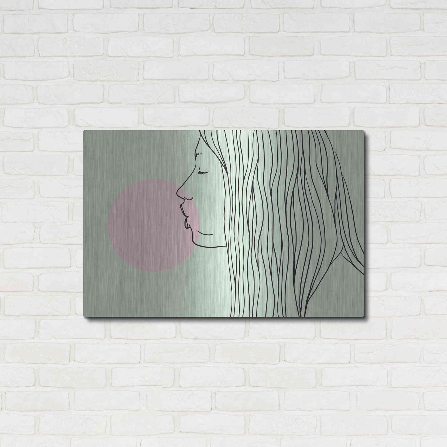 Luxe Metal Art 'Pink Bubble Gum' by Robert Farkas, Metal Wall Art,36x24