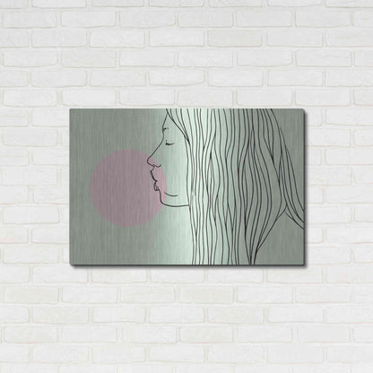 Luxe Metal Art 'Pink Bubble Gum' by Robert Farkas, Metal Wall Art,36x24