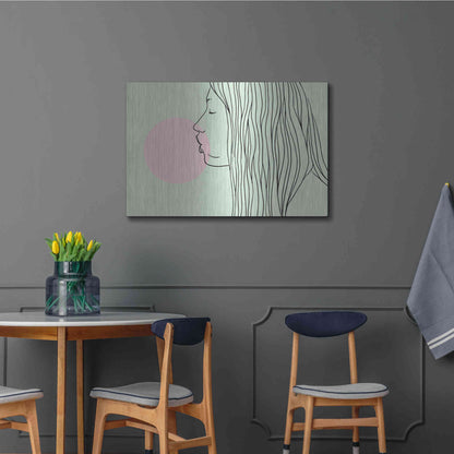 Luxe Metal Art 'Pink Bubble Gum' by Robert Farkas, Metal Wall Art,36x24