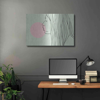 Luxe Metal Art 'Pink Bubble Gum' by Robert Farkas, Metal Wall Art,36x24
