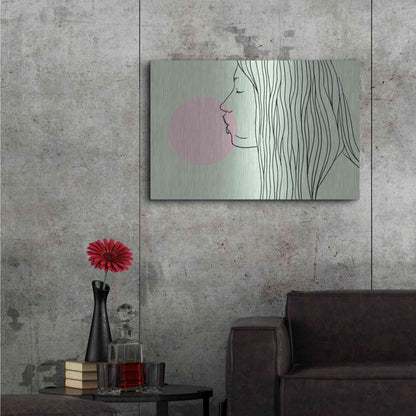 Luxe Metal Art 'Pink Bubble Gum' by Robert Farkas, Metal Wall Art,36x24