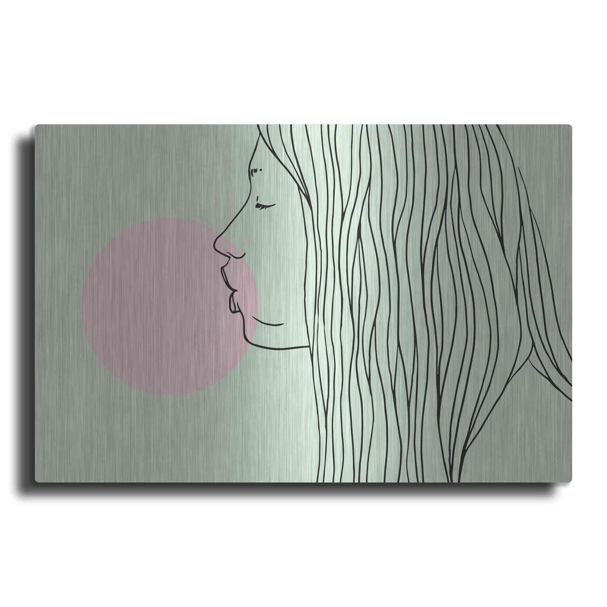 Luxe Metal Art 'Pink Bubble Gum' by Robert Farkas, Metal Wall Art