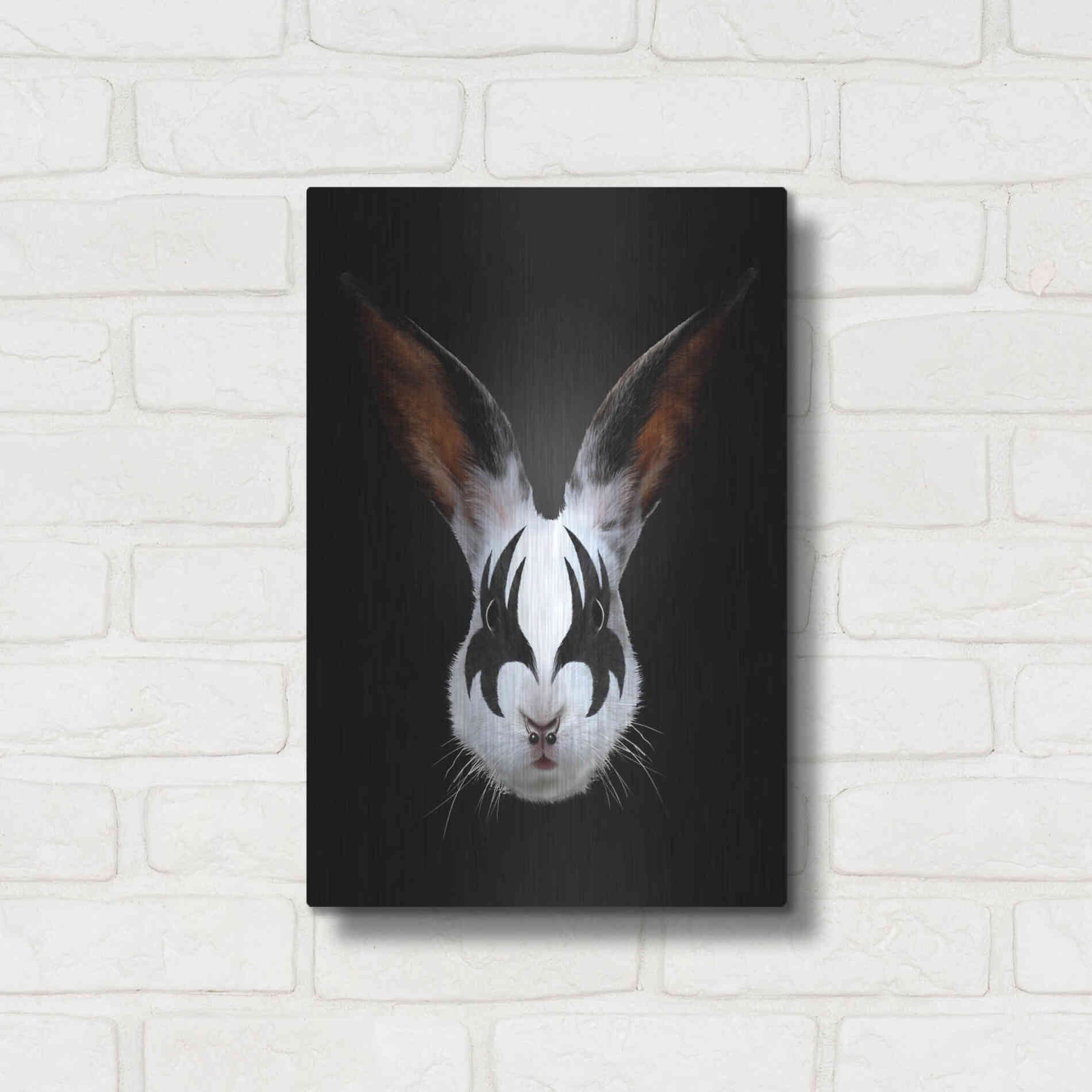 Luxe Metal Art 'Rabbit Rocks' by Robert Farkas, Metal Wall Art,12x16