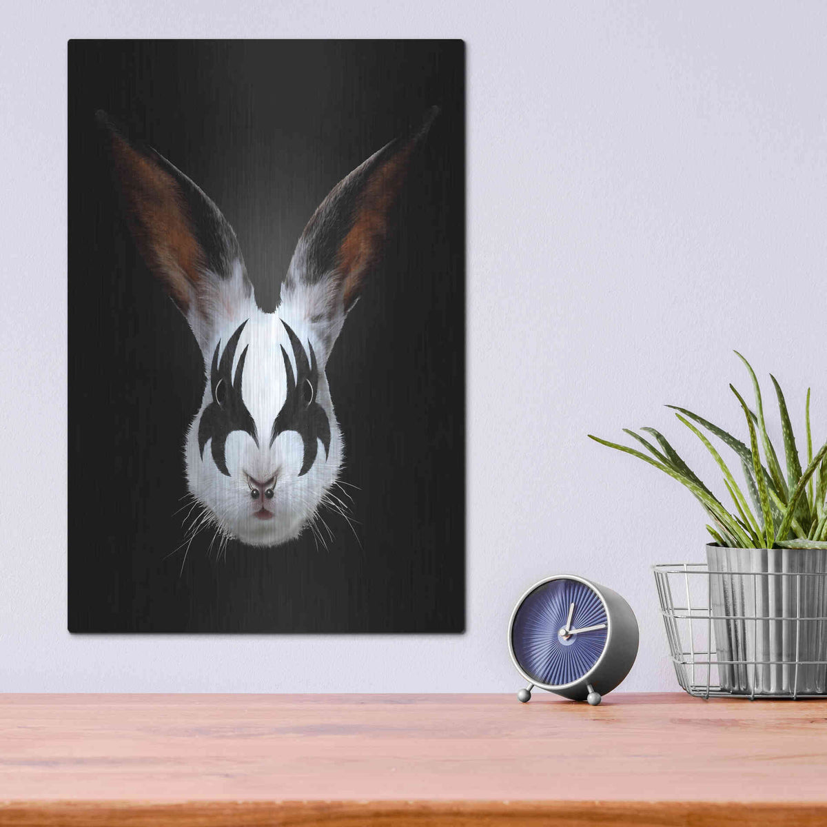 Luxe Metal Art 'Rabbit Rocks' by Robert Farkas, Metal Wall Art,12x16