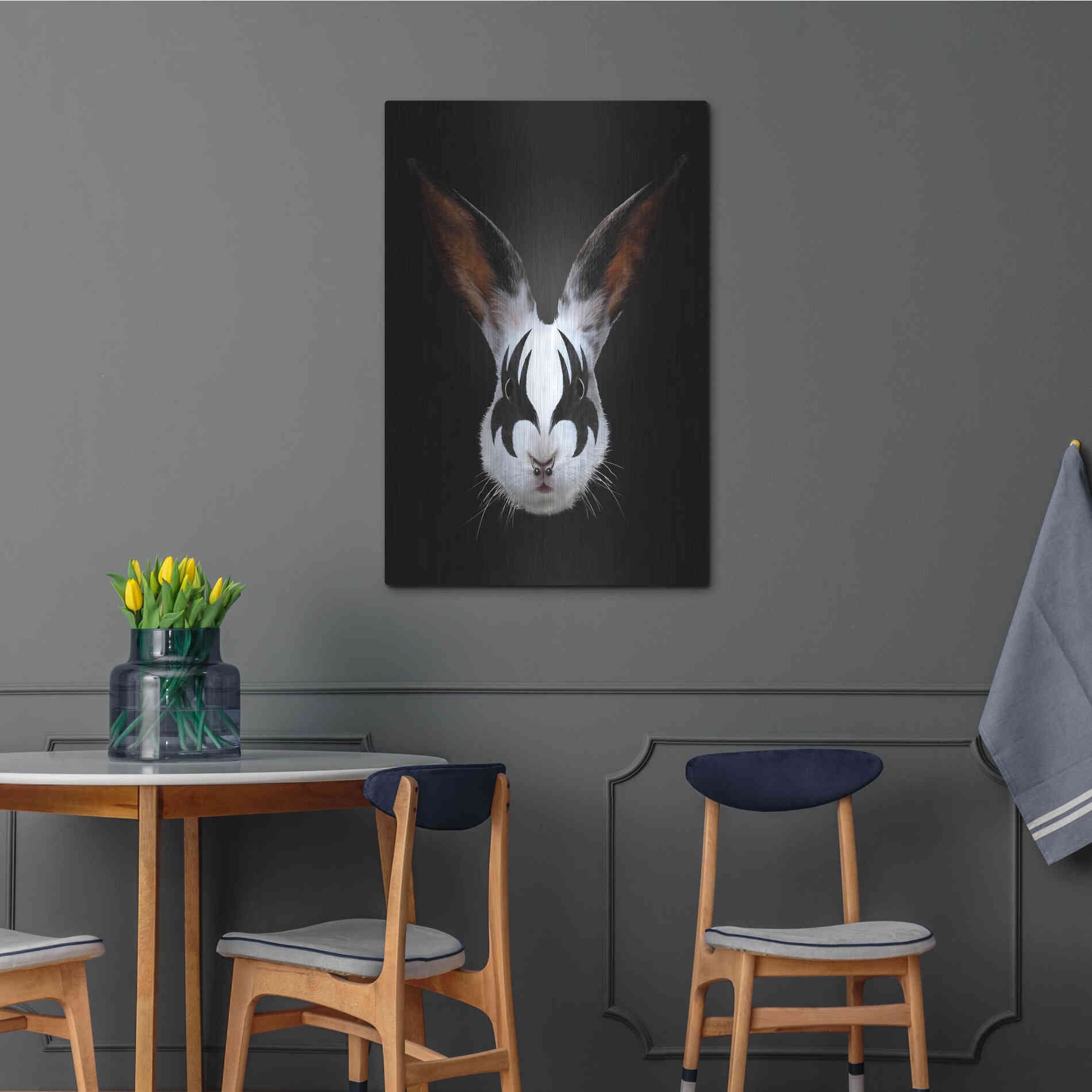 Luxe Metal Art 'Rabbit Rocks' by Robert Farkas, Metal Wall Art,24x36