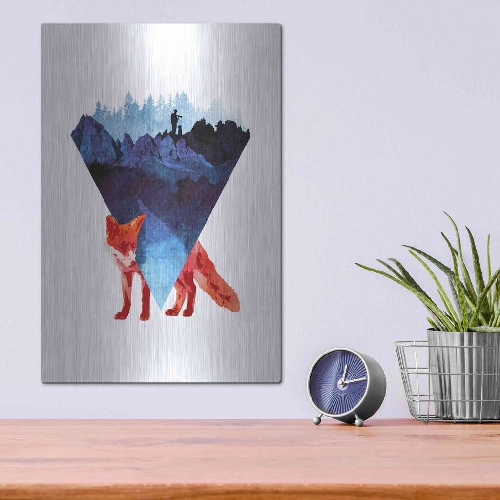 Luxe Metal Art 'Risky Road' by Robert Farkas, Metal Wall Art,12x16