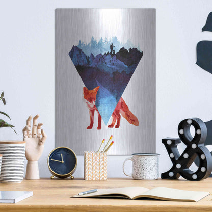 Luxe Metal Art 'Risky Road' by Robert Farkas, Metal Wall Art,12x16